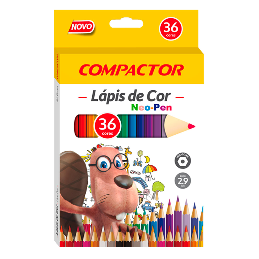 Lápis de Cor Neo-Pen 36 Cores - Canetas Compactor
